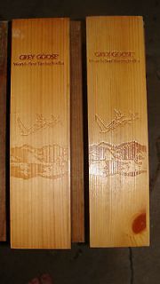   GOOSE gray vodka wooden wood box boxes blue label NO LIDS Very nice