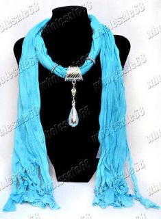 wholesale bulk 1pcs blue METAL teard rop womens Charm necklace cotton 