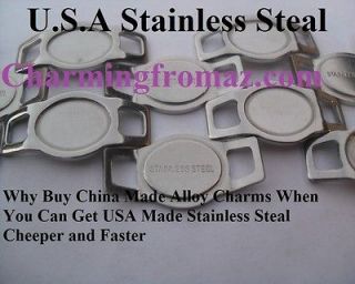 10 Blank Oval Photo Paracord Charms ,USA STAINLESS STEAL Shoe Thingz 