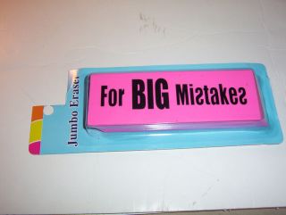 PINK RUBBER ERASER FOR THOSE BIG MISTAKES