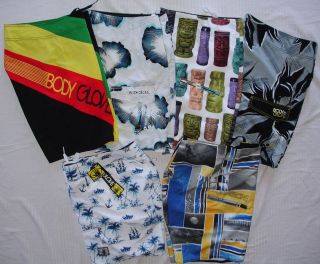 NWT Mens Board Surf Shorts Swimsuit Body Glove Choice of Print All in 