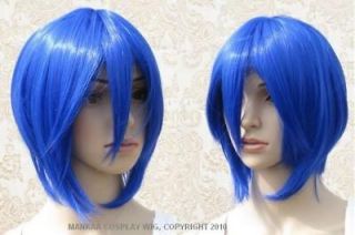 New Dark blue Long Bang short BOB cosplay hair wig