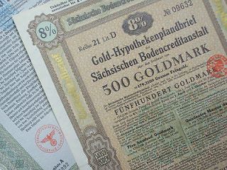 Nazi War Bonds 1936 GOLD BOND 1940 NAZI BLUE EAGLE WAR 50,000 