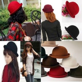 Vintage Style Unisex Wool Derby Cloche Bowler Hat in multiple colour 