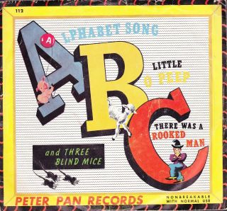   Pan Red 7 Record FAIRYLAND PLAYERS Alphabet Song / Little Bo Peep
