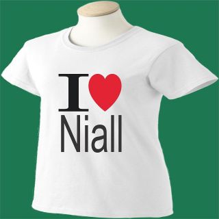 Shirt Womens I Love Niall One Direction Ladies Heart White