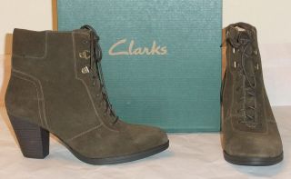 CLARKS Fox Hamilton Brown Suede Leather Ankle Boot Size 8.5 NIB $130