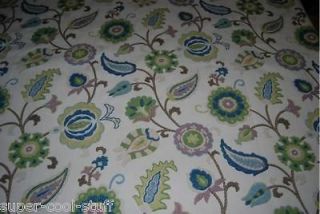 HD706 Crewel Floral Print Chainstitch Toile Heavy Wt Cotton Fabric By 