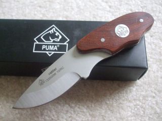 PUMA Rattler Knife Thuya Wood Handle Fixed Blade 133500TH Leather 