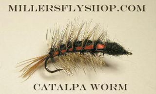 Catalpa Worm Black/Orange #6  Trout  Bream