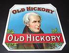 Old c.1920s OLD HICKORY Vintage CIGAR BOX Outer LABEL   Andrew 