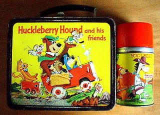 1961 HUCKLEBERRY HOUND & QUICK DRAW McGRAWV METAL LUNCH BOX AND 
