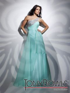 Tony Bowls 112501 Prom Dress / Pageant Dresses Aqua Size 12 NWT