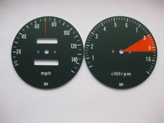 Honda CB750 K2 K3 gauge clock face plates MPH for tacho and speedo 