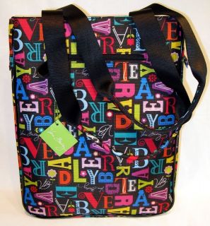 VERA BRADLEY FRILL A TO VERA LAPTOP TRAVEL TOTE CARRY ON BLACK LARGE 