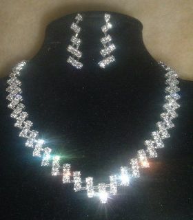   rhinestone wedding bridal jewelry necklace earring set ￡4.37