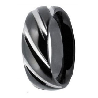   STRIPE TEXTURE STAINLESS STEEL 8MM MENS WEDDING BANDS RINGS SIZE 10