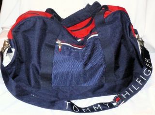 Tommy Hilfiger Shoulder Duffle Bag Gym Bag Red White Blue Extra Large