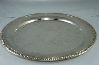 SILVER PLATE CLASSIC ROUND SERVING TRAY ONEIDA 12 NICE