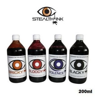 STEALTH INK COLOURS   PERMANENT INK   1x 200ML BOTTLE