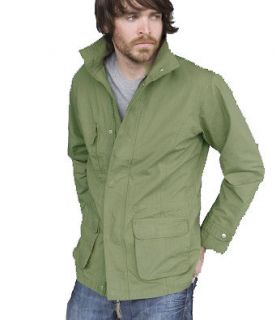 Mens Cargo/Indie Jacket Canvas Full Zip Chest Zip Pocket New Trendy