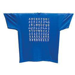 Braille and A.S.L. Alphabet T Shirt (Royal Blue)   Me
