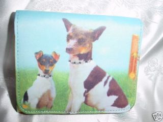Rat Terrier~Dog~Pu​ppy Microfiber Jeweled Mini Wallet
