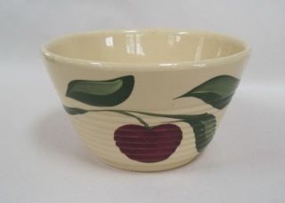 Hand Painted Watt Pottery Apple Ribbed Mixing Bowl #7