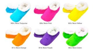 Snoozies Womens Cozy Slippers Neon Collection NWT