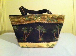 Paul Brent Palm Tree Handbag (coastal tropical print purse) canvas 