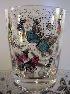 Vintage Georges Briard Butterflies & Gold Cocktail Glass