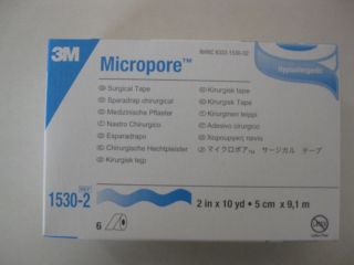 3M Micropore Surgical Paper Tape 2 x 10yd Full Box /6 1530 2 Exp. 01 