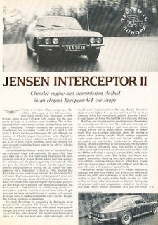 1970 Jensen Interceptor II   Road Test   Classic Article D205