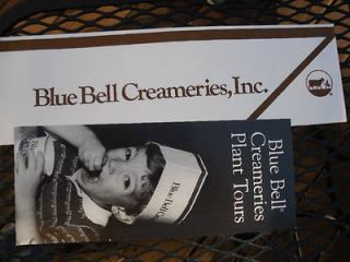 Blue Bell Creameries Brenham Tx Brochure & Disposable Cap one size Ice 