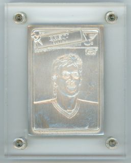 Brett Hull 1988 Topps .999 Fine Silver Highland Mint Card   4.25 oz 