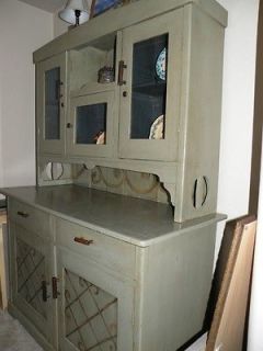 Mid 19th Century Buffet Hutch, Step back, Cupboard with 3 glass doors