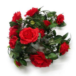 Dark Red ROSE GARLAND Silk WEDDING Flowers Arch Decor