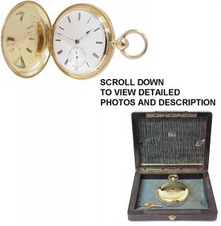 Rare 1870s Charles Jacot 18K Hunter Case Pocket Watch