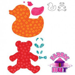55037  Accuquilt GO Baby Baby Fabric Cutter Quilt Duck Teddy Bear 