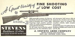 1936 STEVENS Buckhorn .22 Rifle AD~fine gun shooting