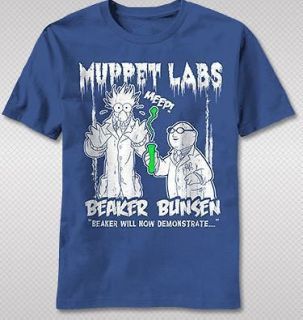 NEW The Muppet Show Labs Beaker Bunsen Vintage Fade Look TV Show T 