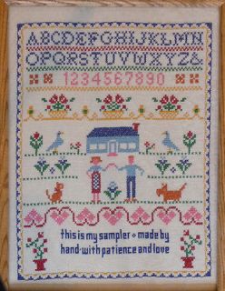 Jane Snead Samplers 466 My Sampler Vintage Stamped Cross Stitch 