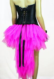 Burlesque Tutu Skirt Flo Pink Black S M L XL Hen night Party Retro 70s 