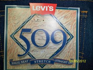 LEVIS 509 STRETCH JEANS DEADSTOCK NWT SNUG DARK MADE IN USA 31 32 34 