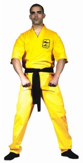OFFICIALLY LICENSED BRUCE LEE MENS YELLOW KARATE SUIT ADULT LARGE 