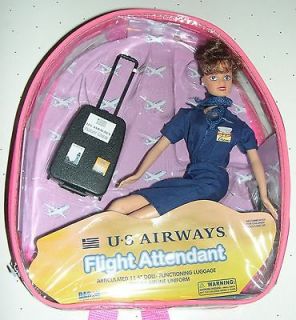   Doll US Airways 11 Doll Brunette w/ Backpack & Accessories Mt