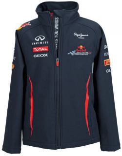 AUTHENTIC RED BULL RACING F1 TEAM KIDS SOFTSHELL JACKET NAVY BLUE