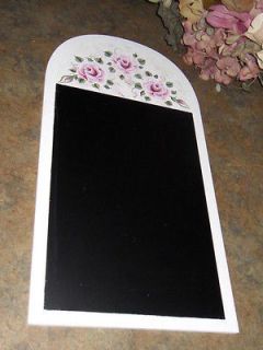   Chic Hand Painted Victorian Pink Rose New Office Chalk Board PeP