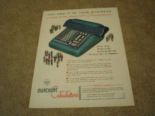 1955 Marchant Figurematic Calculator Calculators Ad