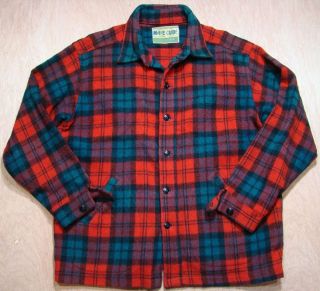 Vintage 1950s Maine Guide Hunting Jacket XLarge Wool plaid Congress